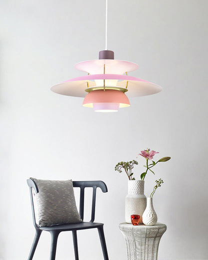 Tiered Metal Shade Hanging Light E27 Socket for Dining Room Kitchen Island Modern Scandinavian Drop Ceiling Fixture