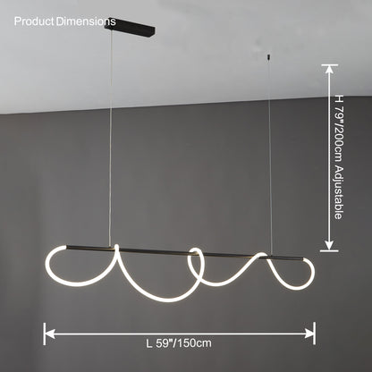 Adjustable Pendant Light Fixture with Remote Dimming 43 in Silicone LED for Kitchen Island Dining Table Modern Hanging Ceiling Lamp Gold Bla