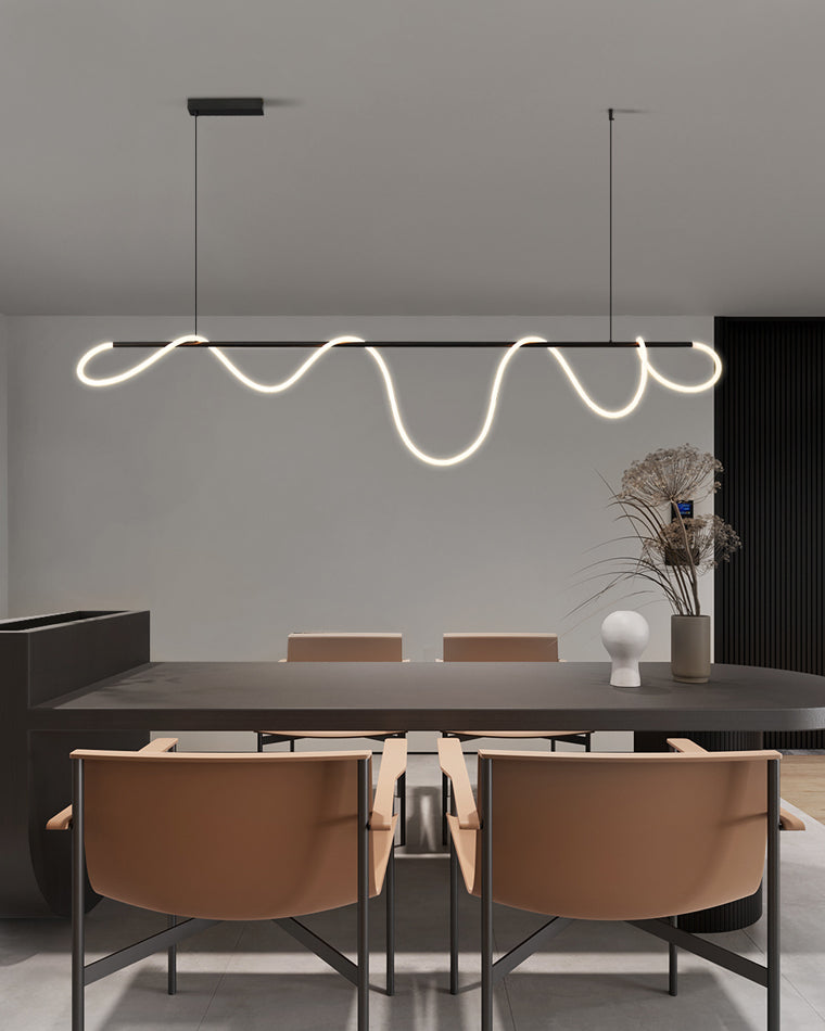 Adjustable Pendant Light Fixture with Remote Dimming 43 in Silicone LED for Kitchen Island Dining Table Modern Hanging Ceiling Lamp Gold Bla