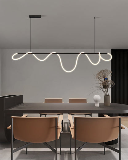 Adjustable Pendant Light Fixture with Remote Dimming 43 in Silicone LED for Kitchen Island Dining Table Modern Hanging Ceiling Lamp Gold Bla