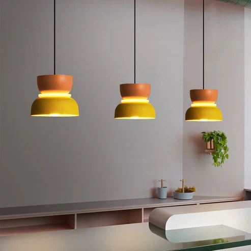 Simple LED Hanging Light in White Finish