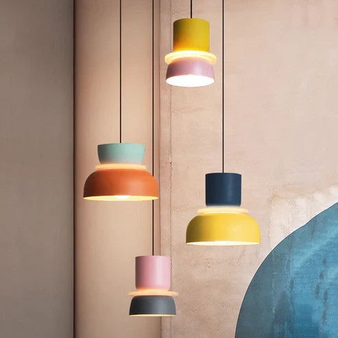 Simple LED Hanging Light in White Finish