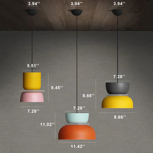 Simple LED Hanging Light in White Finish
