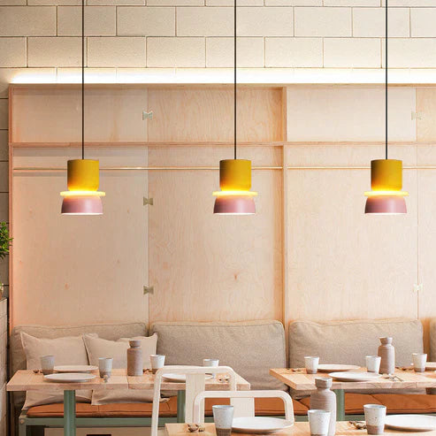 Simple LED Hanging Light in White Finish