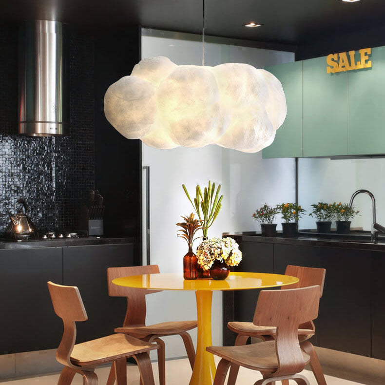 Suspended Ceiling Fixture with Steel Frame & Fabric Shade – Adjustable Height Overhead Lamp for Dining Areas, Bedrooms & Kitchen Islands – W
