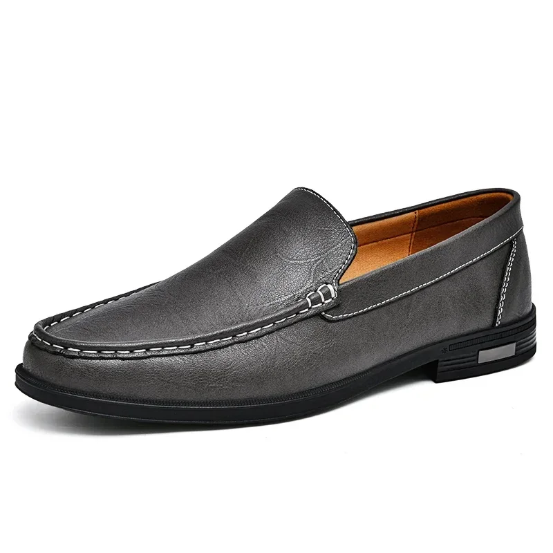 Men's Genuine Leather Loafers Slip-On Dress Shoes for Business Casual Wedding Office Formal Occasions Classic Italian Style Handcrafted