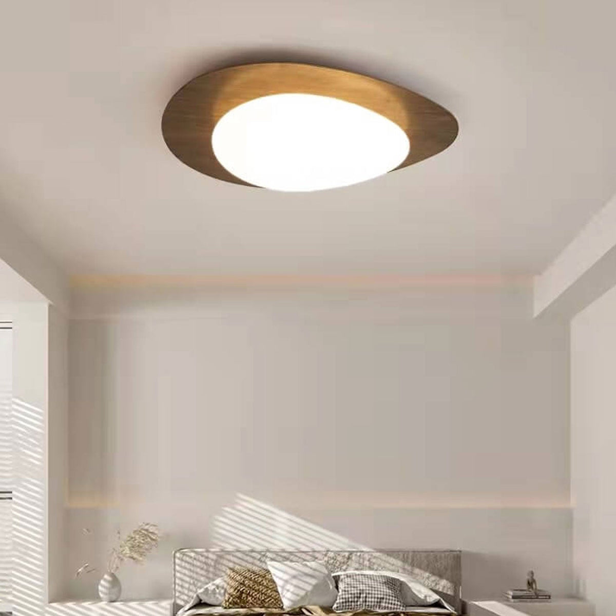 Low-Profile LED Ceiling Fixture with Remote Dimming & Three Color Modes for Bedrooms Hallways Kitchens | Modern Iron Acrylic Overhead Lighti