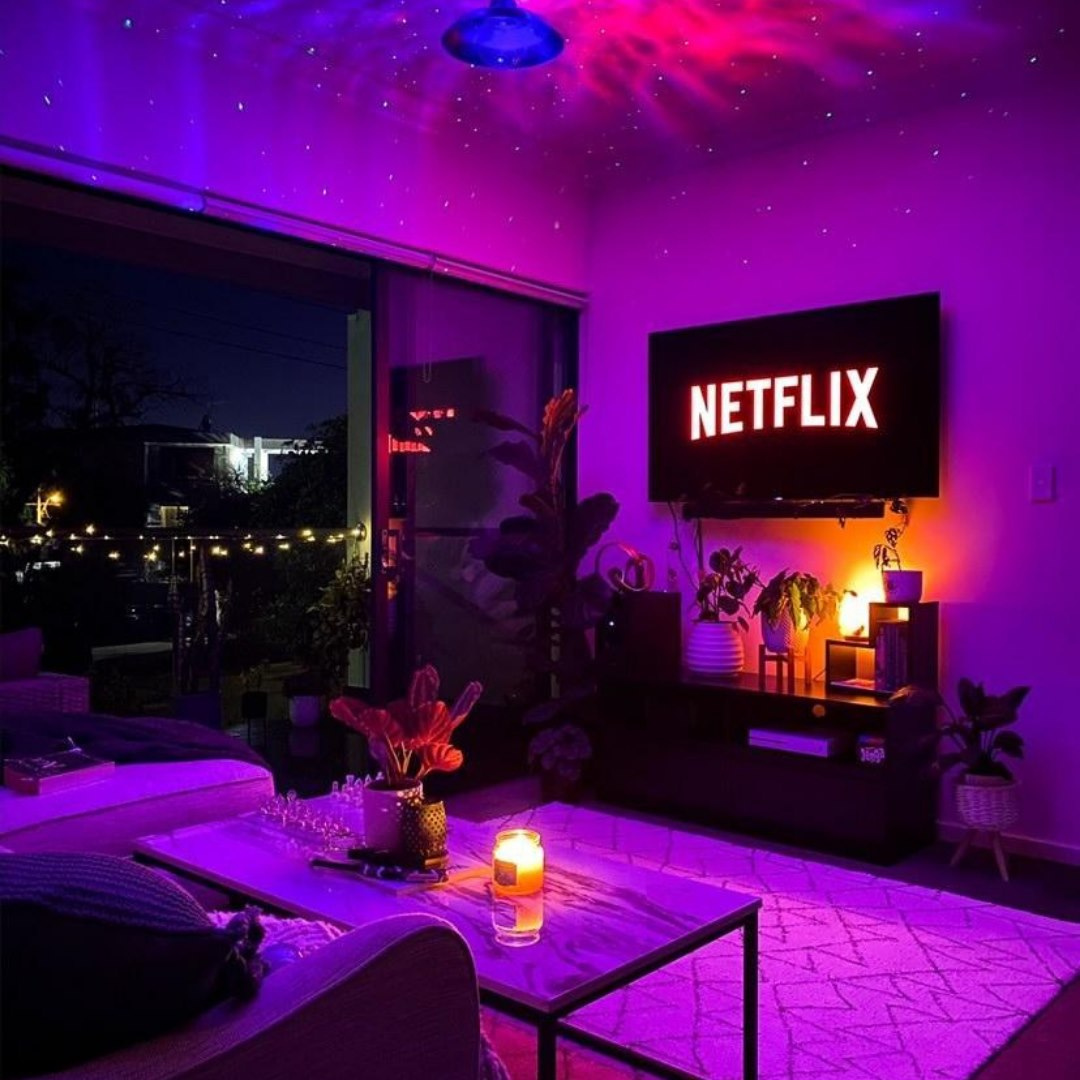 Starry Night Sky LED Projector with Bluetooth Speakers & Remote Control for Bedroom Ceiling Walls