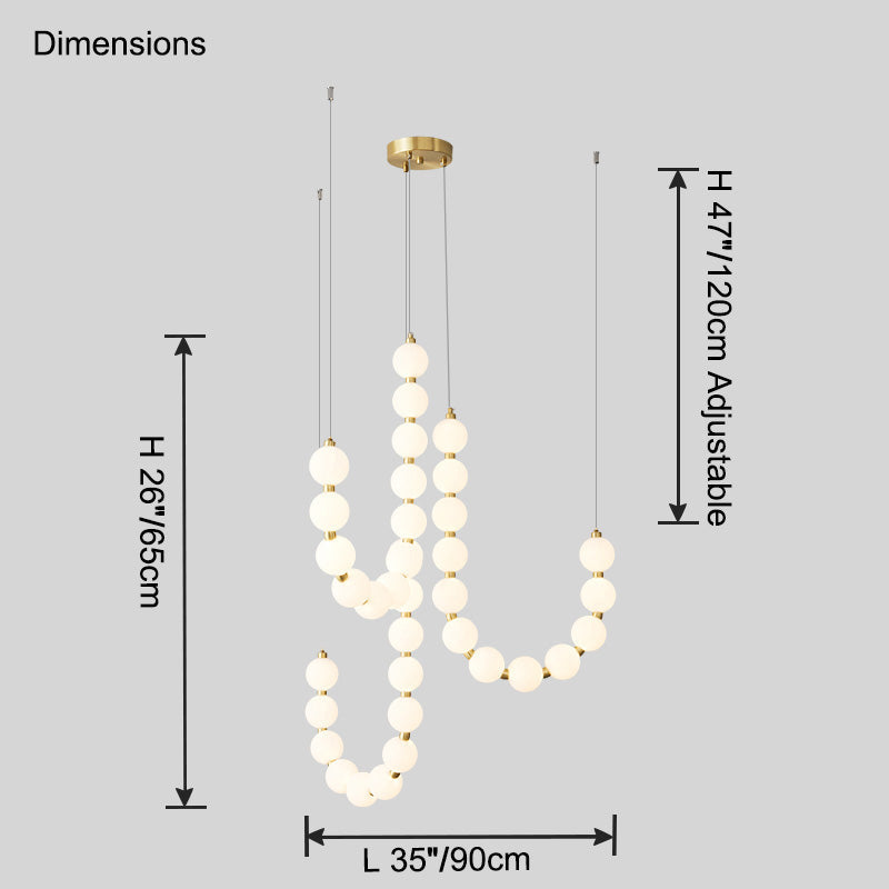 Cascading Glass Globe Pendant Light Fixture Gold White Contemporary Overhead Illumination for Breakfast Bar Eating Area Lounge 39 inch