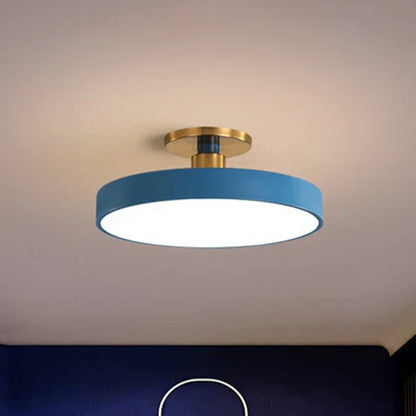 Round Acrylic Flush Mount Light 24 Inch Gold LED Bedroom Living Room Overhead Fixture Scandinavian Style Modern Home Ceiling Lighting