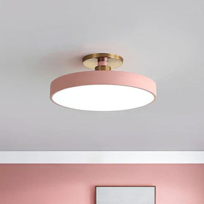 Round Acrylic Flush Mount Light 24 Inch Gold LED Bedroom Living Room Overhead Fixture Scandinavian Style Modern Home Ceiling Lighting