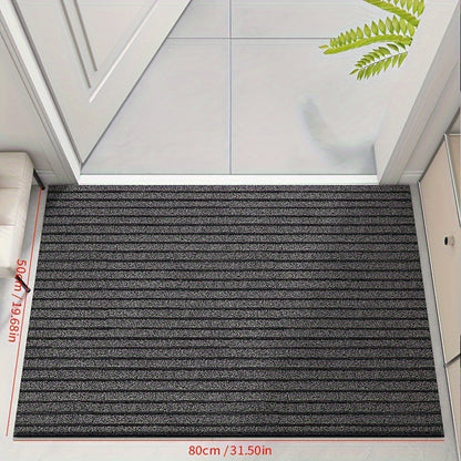 Heavy-Duty Entry Rug Polyester PVC Non-Slip All-Weather Scraper Mat for Front Door Back Porch Patio Mud Trap Runner for Home Apartment
