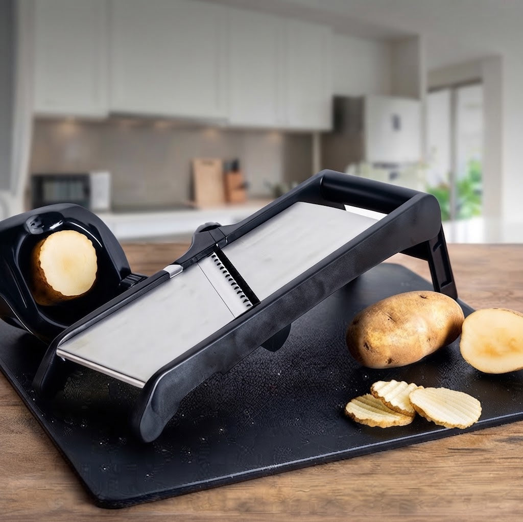 Culinary Master | Vegetable Slicer with Stainless Steel Blade & Safety Gloves | Precise Cutting Tool for Effortless Meal Prep