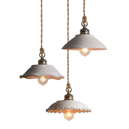 Concrete Pendant Light Fixture Gray Industrial Ceiling Lamp E26 Base Minimalist Hanging Shade for Kitchen Island Dining Room Living Room