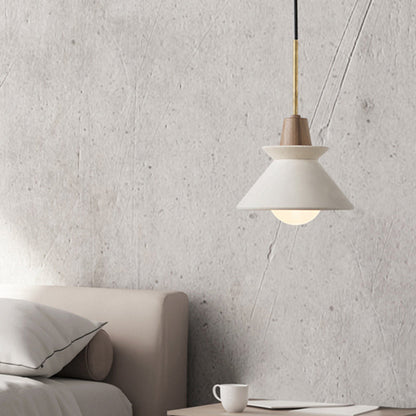 Concrete Dome Pendant Light Fixture White Finish Minimalist Hanging Lamp for Kitchen Island Dining Room Modern Industrial Home Lighting