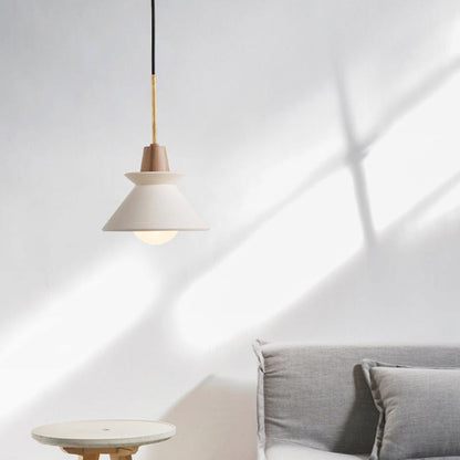 Concrete Dome Pendant Light Fixture White Finish Minimalist Hanging Lamp for Kitchen Island Dining Room Modern Industrial Home Lighting