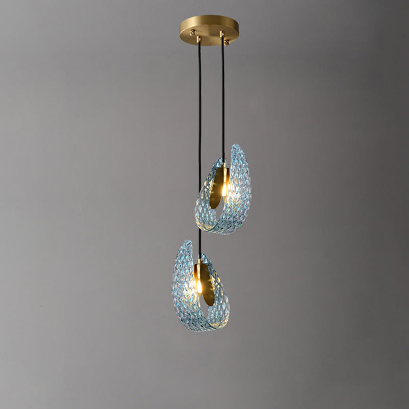 19-Light Glass Ceiling Fixture with Peacock Art Design for Dining Rooms & Large Spaces