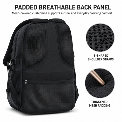 Multi-Compartment Student Backpack with Padded Laptop Sleeve & Adjustable Straps for School, College & Everyday Use