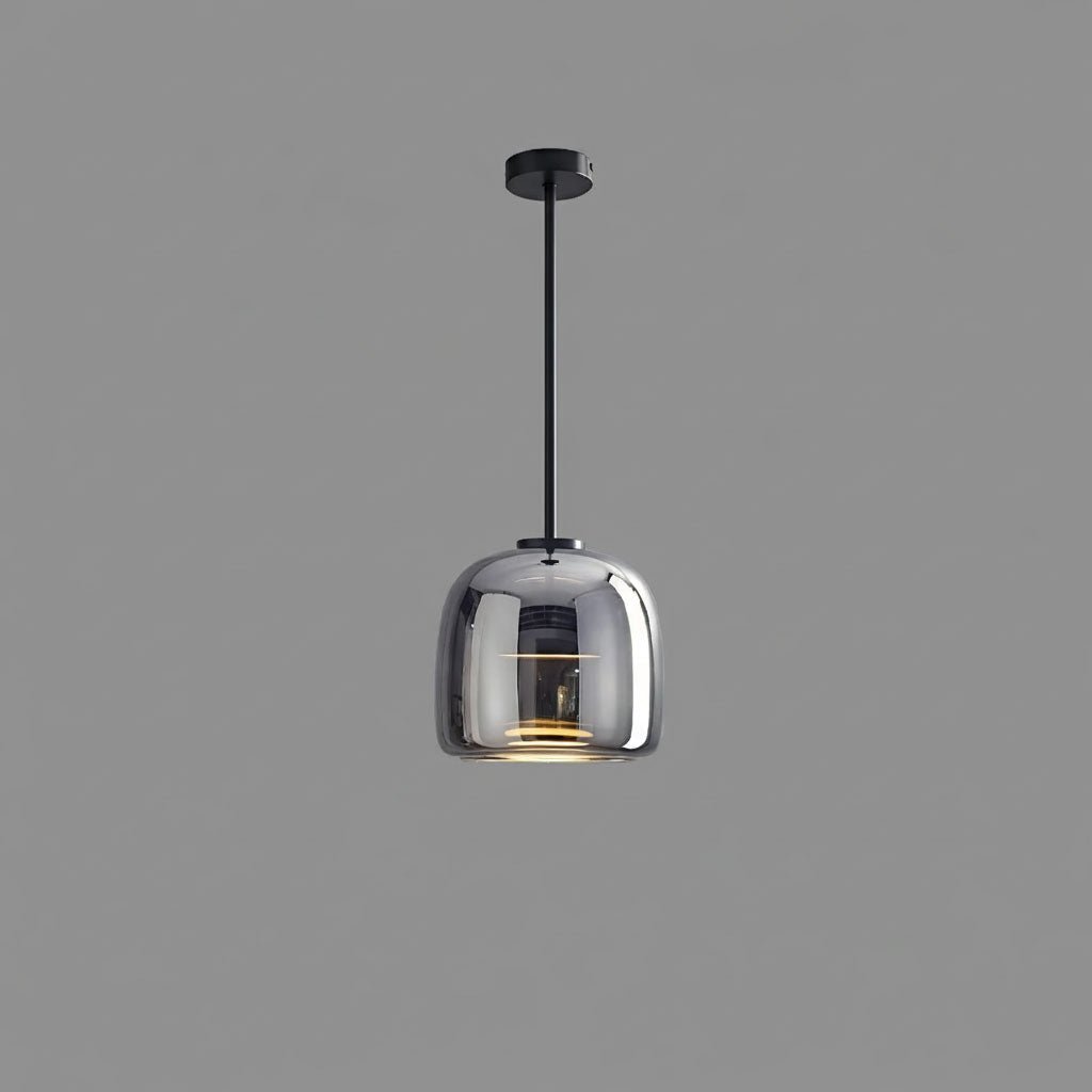 LED Drop Ceiling Lamp with Smoked Glass Shade for Dining Room & Island – Adjustable Cord, Integrated Bulb, Choice of Kelvin Tones