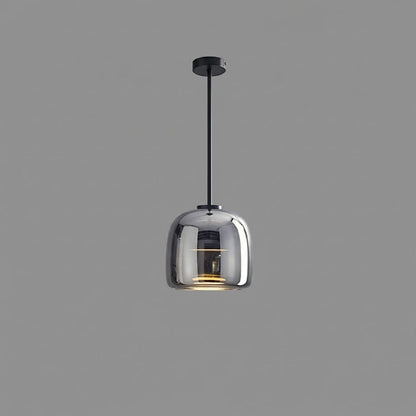 LED Drop Ceiling Lamp with Smoked Glass Shade for Dining Room & Island – Adjustable Cord, Integrated Bulb, Choice of Kelvin Tones
