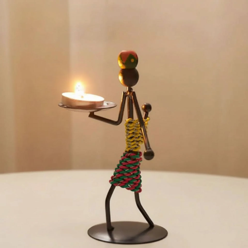 LUMIVIBE – Abstract Metal Candle Holder Sculpture