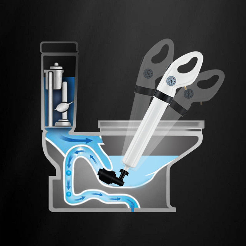 Pneumatic Drain Blaster Tool with Multiple Attachments for Toilets, Sinks & Tubs – Air-Powered Unclogger Kit for Home Plumbing Maintenance