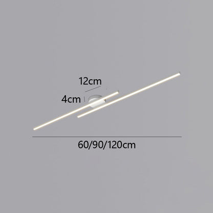 Flush Mount LED Overhead Light | Black Aluminum Linear Low-Profile Fixture for Bedrooms, Entryways & Compact Spaces | Modern Minimalist Desi