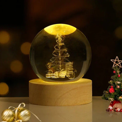 Cosmic Crystal Ball Night Light with LED Color Display | 25 Space Designs | USB Powered Galaxy Sphere Lamp for Bedroom, Living Room & Gift