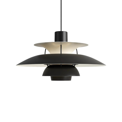Layered Aluminum Ceiling Fixture Black 20 in Diameter for Kitchen Islands Dining Areas Modern Nordic Style Overhead Lighting E27 Socket Diff