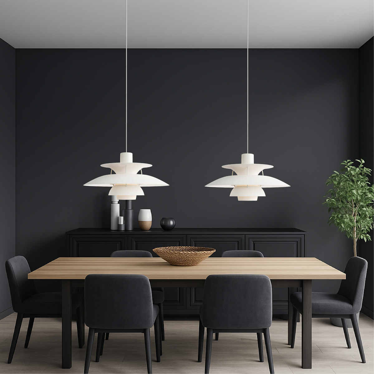 Layered Aluminum Ceiling Fixture Black 20 in Diameter for Kitchen Islands Dining Areas Modern Nordic Style Overhead Lighting E27 Socket Diff