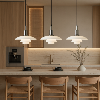 Glass Dome Ceiling Fixture 11 inch Multi-Light Hanging Lamp Metallic Finish for Dining Tables Kitchen Islands Adjustable Height Modern Home