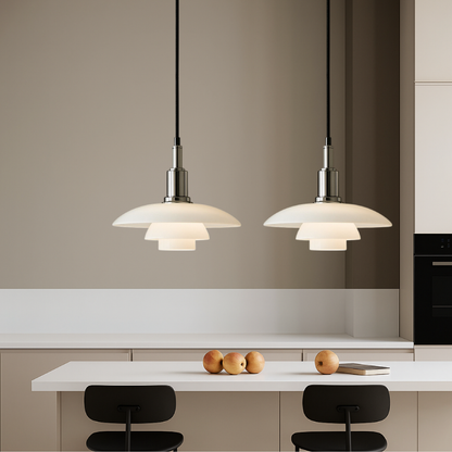 Glass Dome Ceiling Fixture 11 inch Multi-Light Hanging Lamp Metallic Finish for Dining Tables Kitchen Islands Adjustable Height Modern Home