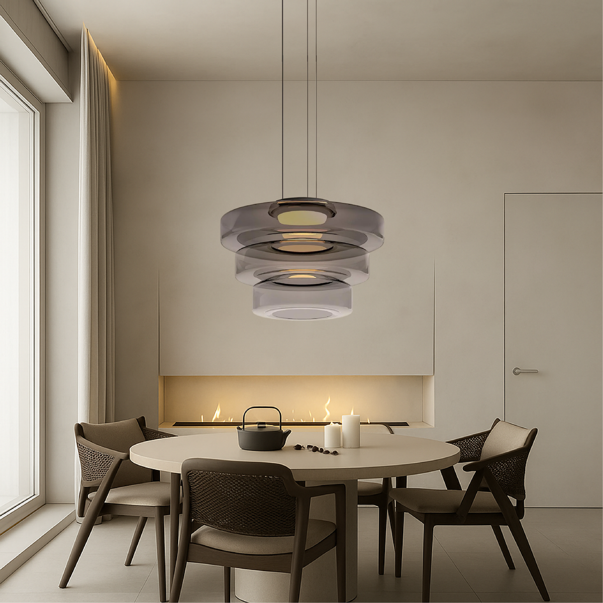 Handcrafted Glass Globe Ceiling Light 18 Inch Green for Dining Room Kitchen Island Modern Minimalist Adjustable Pendant Fixture E27 Socket
