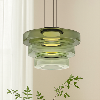 Handcrafted Glass Globe Ceiling Light 18 Inch Green for Dining Room Kitchen Island Modern Minimalist Adjustable Pendant Fixture E27 Socket