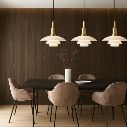 Glass Dome Ceiling Fixture 11 inch Multi-Light Hanging Lamp Metallic Finish for Dining Tables Kitchen Islands Adjustable Height Modern Home