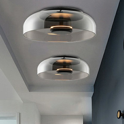 Glass Bowl Ceiling Light Fixture – 9-Inch Round Surface-Mount LED Dome for Hallways, Entryways & Bedrooms – Soft Ambient Lighting – Modern