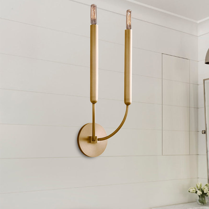 Industrial Tube Wall Sconce Metal Fixture with Exposed Bulb Design for Hallway, Dining Room & Bedroom | Single or Double Light