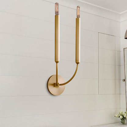 Industrial Tube Wall Sconce Metal Fixture with Exposed Bulb Design for Hallway, Dining Room & Bedroom | Single or Double Light