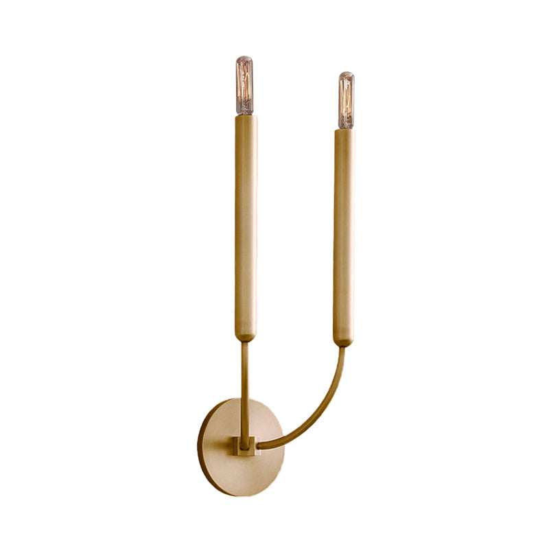 Industrial Tube Wall Sconce Metal Fixture with Exposed Bulb Design for Hallway, Dining Room & Bedroom | Single or Double Light