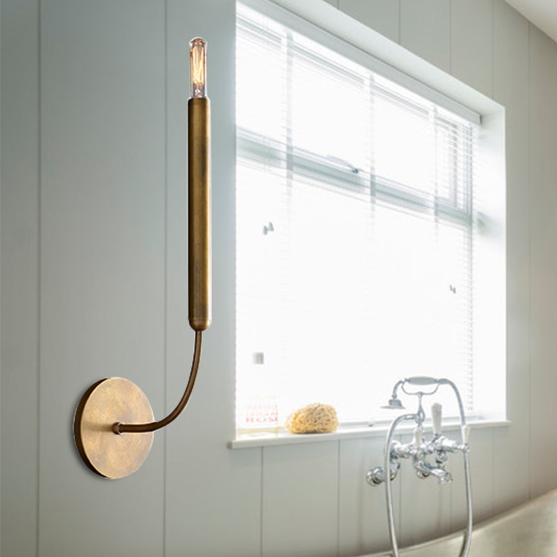 Industrial Tube Wall Sconce Metal Fixture with Exposed Bulb Design for Hallway, Dining Room & Bedroom | Single or Double Light