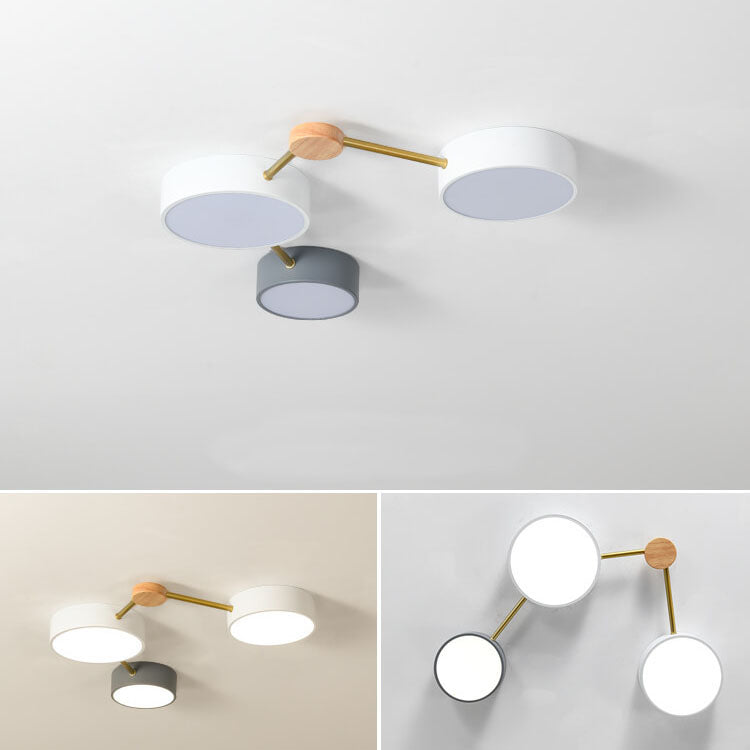 Contemporary Ceiling Light with Natural Wood Accents & Integrated LED | Geometric Multi-Bar Design for Living Rooms, Bedrooms, Hallways