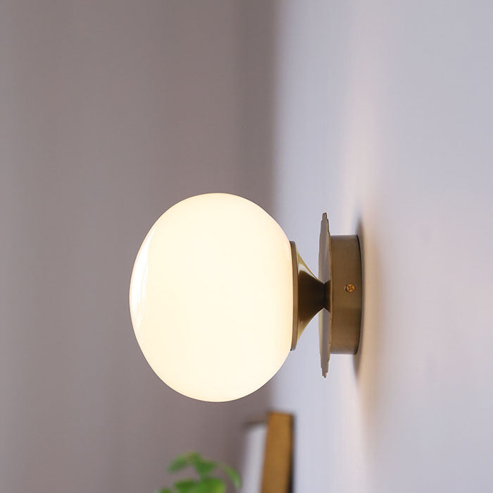 Metal & Glass Sconce Fixture 7 in Pink Beige White E26 Socket for Bedroom Office Hallway Ambient Task Lighting