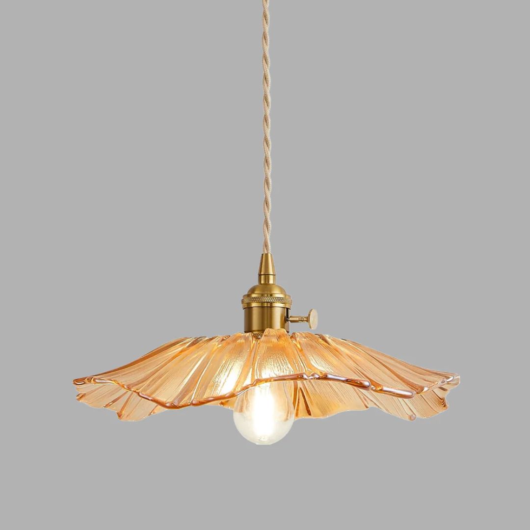 Fluted Glass Hanging Light 11-Inch Shade Burgundy Adjustable Drop Cord E27 Socket for Kitchen Island Dining Area Hallway Above Table Counter