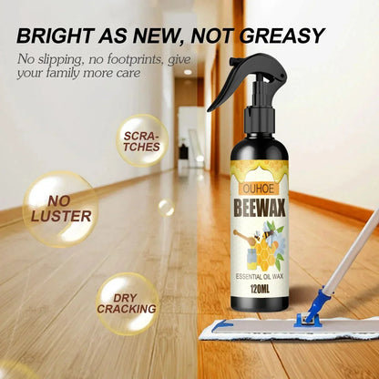 Furniture Polish Spray with Pure Beeswax for Wood Care – Restores Shine & Removes Buildup on Cabinets, Tables, Chairs – Non-Toxic Formula