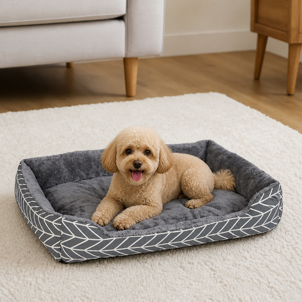 Ortekor Plush Polyester Winter Warm Dog Bed (Multiple Sizes)