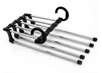 Space-Saving Closet Organizer Hanger with Retractable Arms for Pants, Scarves, Belts & Accessories - Multi-Tier Storage System for Bedroom W