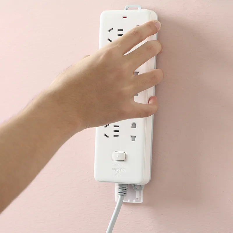 Wall-Mount Adhesive Holders for Power Strips & Routers - Peel & Stick Cable Organizer Clips - Set of 10 for Home Office & Kitchen