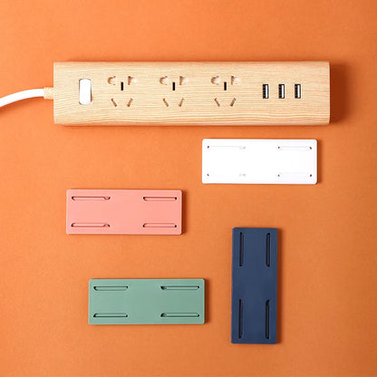 Wall-Mount Adhesive Holders for Power Strips & Routers - Peel & Stick Cable Organizer Clips - Set of 10 for Home Office & Kitchen