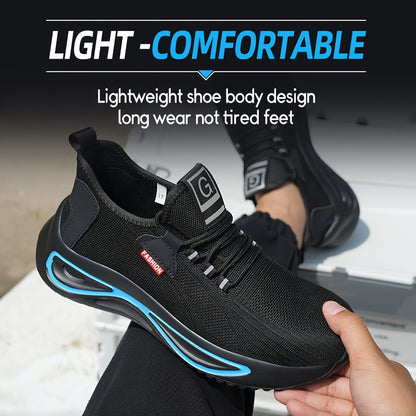 Steel Toe Work Sneakers for Men – Lightweight Breathable Safety Shoes with Puncture Protection for Jobsite & Outdoor Use
