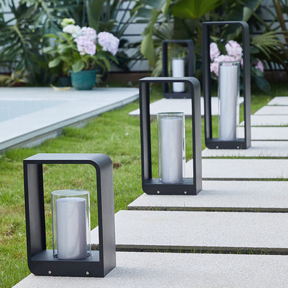 Exterior Aluminum LED Sconce Black 12-Inch Wall Mount for Pathway Fence Garden Entry Waterproof Solar or Hardwired 3-Temp